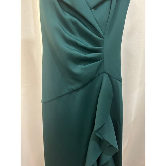 Xscape Scuba Off-The-Shoulder Gown Dress Hunter Green Size 8 NWT Elegant Sheath - Picture 5 of 16